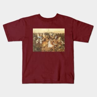 Vintage Fairy Tales, Rabbit Among the Fairies by John Anster Fitzgerald Kids T-Shirt